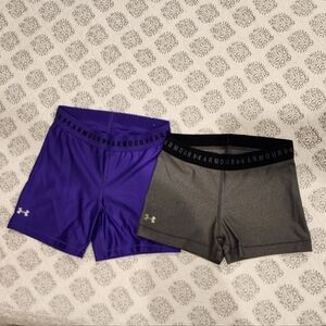Under Armour Purple and Gray Performance Shorts